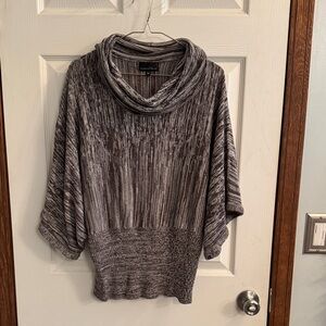 Brittany Black Marled Charcoal Cowl Neck Sweater